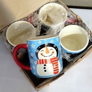 4 Snowmen Coffee Mugs